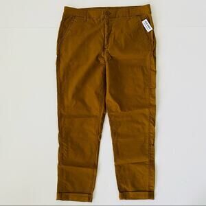 Old Navy | Roll Cuff Cropped Chino Pants NWT 14 Dark Khaki